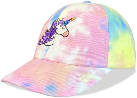 בנות חד קרן כובע בייסבול כובע בייסבול צבע עניבה לילדים בנות קיץ כובע מתכוונן