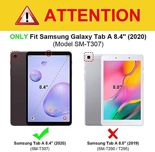 Galaxy Tab A 8.4 2020 מארז לילדים בנות, SM-T307U Case 2020, Apoll Premium PU Stand Stand Card Holder