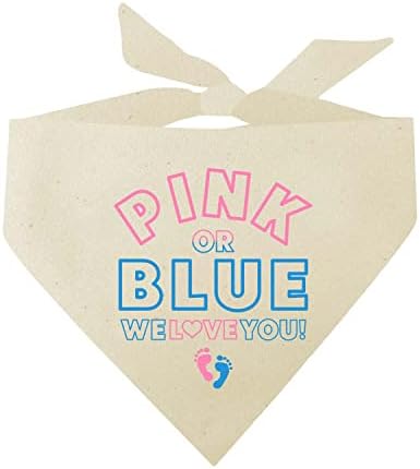 ורוד או כחול אנחנו אוהבים אותך מין לחשוף הודעת הריון כלב בנדנה
