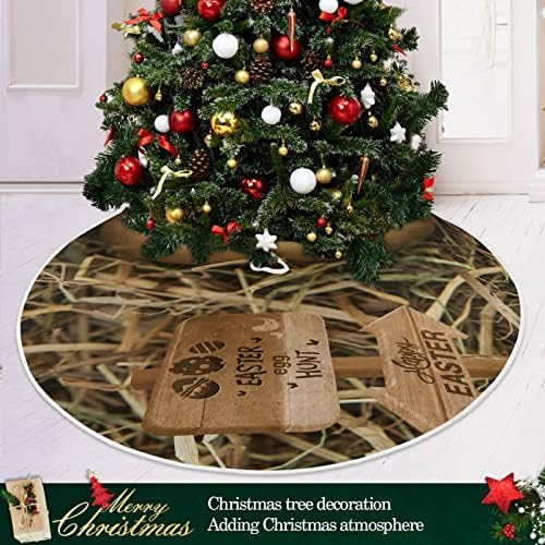 פסחא פסחא חצאיות עץ ביצה מוזהבות לקישוט מסיבות חג חגיגי, מחצלת עץ חג המולד חיצונית מקורה, קישוטים