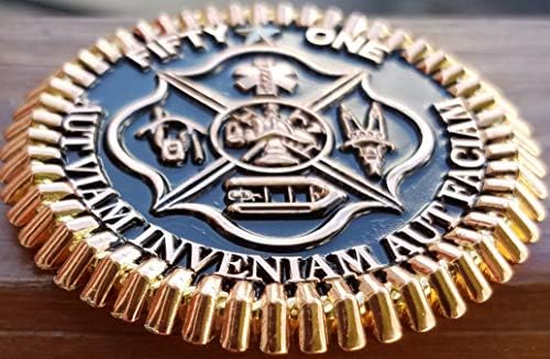 Phoenix Challenge Coins San Antonio Rescue Fire 51 Tri-Plated ומציג סיום ™ Armor Shield ™