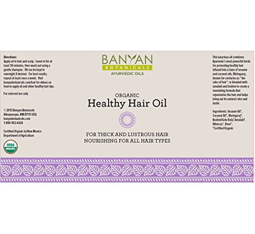 שמן צמחי בריא לשיער בניאן-שמן צמחים אורגני עם ברינגראג ' ואמלה - טיפוח שיער איורוודי לשיער חזק, עבה ומבריק