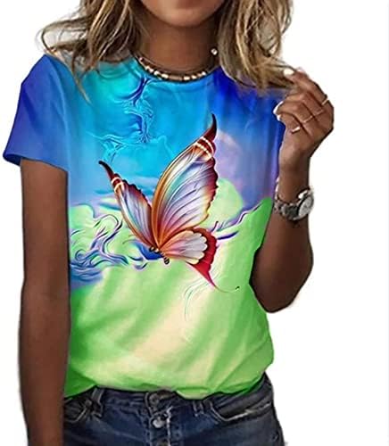 חולצה לנשים שרוול קצר שרוול צוואר צווארון סטרץ 'גוש צבע בלוק פרח גרפי גרפי רגוע חולצות גבוליות נשים 2023