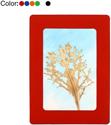 מסגרת תמונה מגנטית של Patikil, מחזיק תמונות 4 חבילות מחזיקה תמונות 4x6 אינץ 'למקרר קיר משרד ביתי, PVC אדום