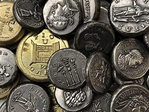 מטבעות רומאים פליז מכסף מלאכות עתיקות מצופות מטבעות זיכרון זרות בגודל לא סדיר סוג 27