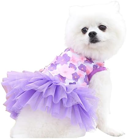 בגדי כלבים הונפרד x שמלת חיות מחמד קטנה קיץ כותנה כותנה חמוד אביב שמלת כלב כותנה כותנה מחמד בגדי