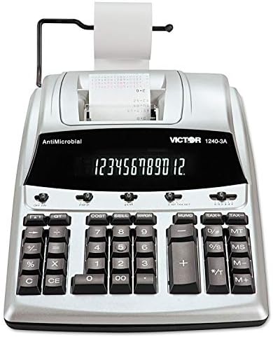 ויקטור 12403A 1240-3A מחשבון הדפסה אנטי-מיקרוביאלית, הדפס שחור/אדום, 4.5 קווים/שניות