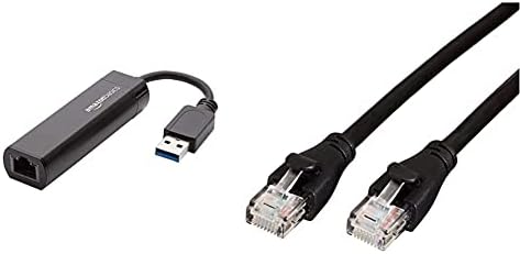 יסודות אמזון USB 3.0 עד 10/100/1000 Gigabit Ethernet מתאם אינטרנט & RJ45 CAT -6 כבל אינטרנט