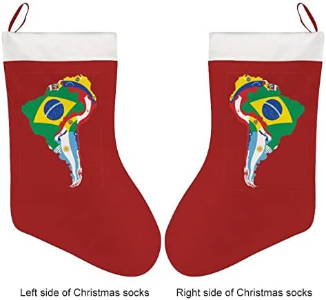 מפת דגל דרום אמריקאית גרב חג המולד גרבי חג המולד קצר חג המולד קישוט תלוי לעץ חג המולד קישוט אח 26x42