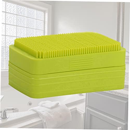 Hanabass Soapbox 1 הגדר 2 יחידות קופסת סיליקון סבון סבון עם מכסה כפול צדדי סיליקון סיליקון מברשת סבון סבון סבון