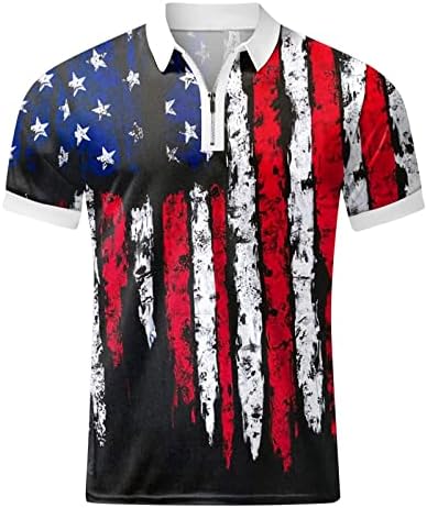 חולצות T פטריוטיות של Ruiruilico לגברים 2023 חולצות פולו מזדמנים של קיץ דגל אמריקאי דגל 3D הדפסים