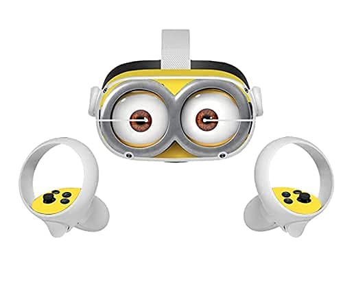 Oculus Quest VR 2 אביזרים עדשות מכסה מגן עדשות עיניים מצחיקות עם עור מדבקות צהובות קטנות וחמודות