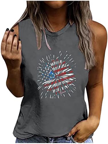 LMDUDAN 2023 יום עצמאות גופת טנק נשים כוכבי דגל אמריקאים פס חולצת אפוד ללא שרוולים חולצה 4 ביולי טי