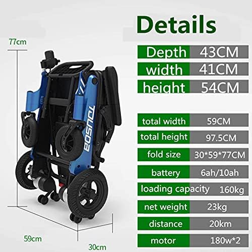 אופנה נייד כיסא גלגלים סופר קל משקל חשמלי כסאות גלגלים משקל רק 63 פאונד תמיכה 350 פאונד מתקפל נסיעות