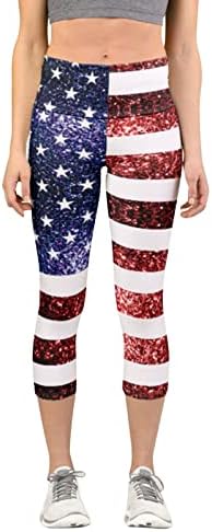 דגל אמריקאי פטריוטי ליגלי נשים המותניים הגבוהות בארהב 4 ביולי חותלות נוחות ספורט יוגה אתלטי קל משקל קלות