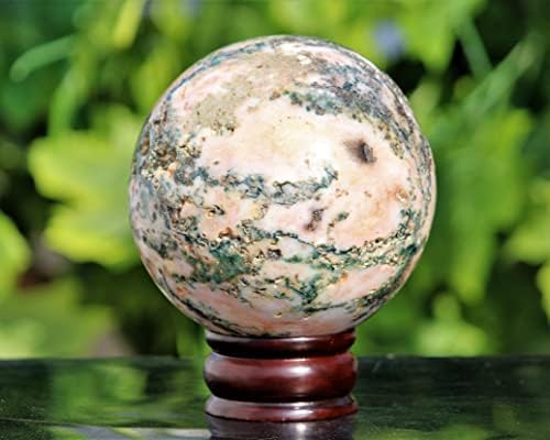 עץ ירוק מלוטש טבעי מעולה אגייט אבן קריסטל כדור אבן צ'אקרות ריפוי מינרלים גדולים של כדור גולמי דגימה מדגימה