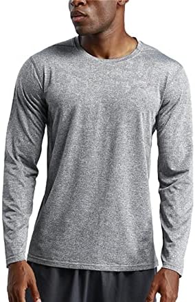 Mens Crewneck אתלטי אתלטי שרוול ארוך חולצות דחיסה Baselayer חולצת טריקו מהירה של חולצה יבש