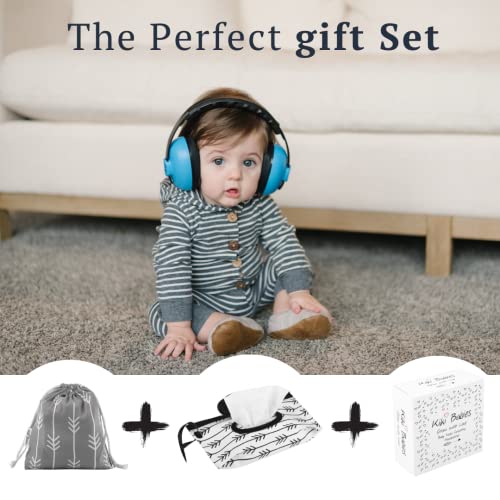 קיקי תינוקות תינוק רעש ביטול אוזניות-תינוקות אוזניות עם תינוק מגבונים מתקן נסיעות תיק - פרימיום רך תינוק אוזן מופס