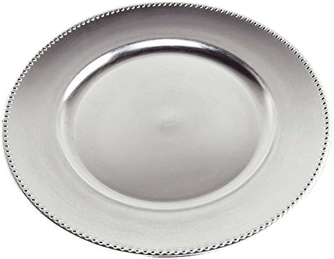 Homeford Metallic Plate Charger Plateded Beaded Beaded, 12 אינץ '