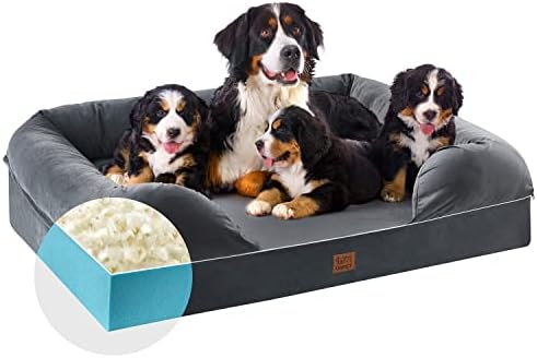אורטופדי כלב מיטת זיכרון קצף כלב מיטות עבור גדול, גדול במיוחד וג ' מבו כלבים לחזק לחיות מחמד מיטה