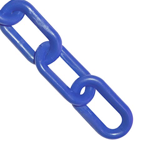 שרשרת פלסטיק מחסום שרשרת, כחול, 1-אינץ קישור קוטר, 100-רגל אורך