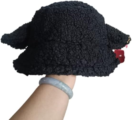 כובע דלי אוזניים של לוליטה כובע פליס דייג מצחיק כובע חג המולד צמר כבש צמר חורף נשים חמות בנות