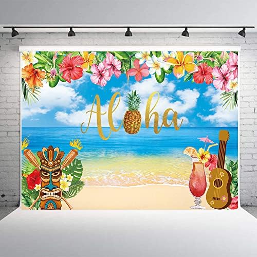 קיץ אלוהא לואו תפאורת מסיבת הוואי חוף צילום רקע רקע כחול אוקיינוס ​​אוקיינוס ​​דקל דקל קישוט