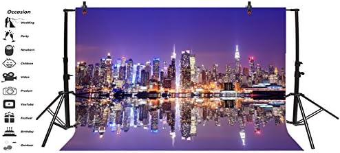 5 על 3 רגל ניו יורק לילה נוף תמונה רקע אמריקאי עיר נוף מפורסם ציון דרך גורדי שחקים רקע לצילום סטודיו