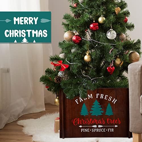 חצאית עץ עץ עץ חג המולד של ספריאל חצאית עץ קופסה גדולה כפרית בסיס עמד