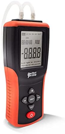 PerfectPrime AR1890 מד לחץ דיגיטלי מקצועי ומדומטר למדוד לחץ ולחץ דיפרנציאלי ± 13.79KPA / ± 2 PSI / ± 55.4