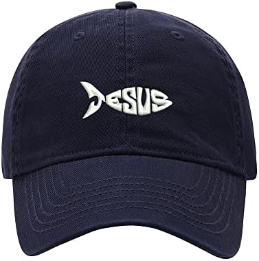 L8502-LXYB כובע בייסבול גברים ישו דגים רקומים רקומים כותנה כותנה כובע יוניסקס כובעי בייסבול