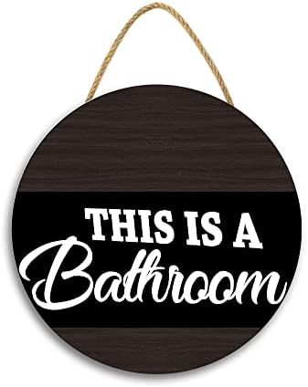 חותם דלת קדמי חדר אמבטיה מצחיק, שלט תליה עץ תלה