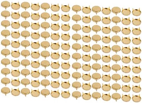 חדש LON0167 200 יחידות 10 ממ נייר ראש שטוח טון בראד זהב זהב לטון סקראפינג DIY מלאכת DIY (200 Stücke