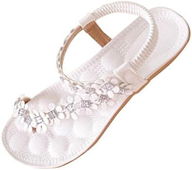 מאוד ממליץ ערך רב כפכף נשים קיץ בוהמיה פרח חרוזים כפכף נעלי סנדלים שטוחים