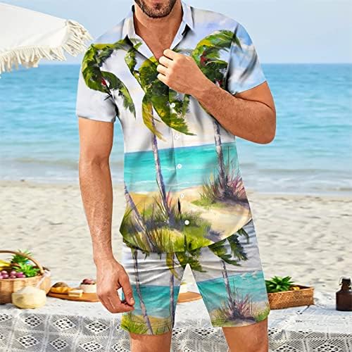 2023 חולצה קצרה מכופתרת חדשה מכנסיים מודפסים מכנסיים קצרים חוף שרוול קיץ אביב אביב חליפת גברים מזדמנים מזדמנים
