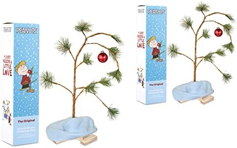 עץ חג המולד של צ'רלי בראון 24 אינץ 'עם שמיכת לינוס, 2 חבילה