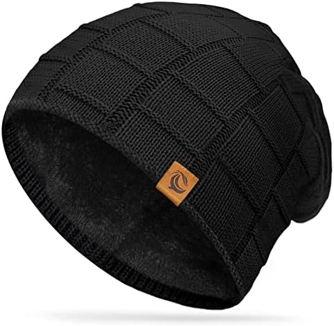 כפת כובעי גברים נשים - שחור חורף כובע עם רך צמר מרופד לסרוג מזחלת חם כובע סקי גרב חומר