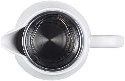 סיר קפה קרמיקה של בונז'ור Wayfarer, 34 אונקיה, לבן מט