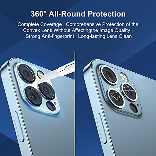 3 מארז מצלמה עדשת מסך מגן סרט תואם עם אייפון 12 פרו מקס, מקרה ידידותי קל להתקין אלומיניום סגסוגת כיסוי סרט