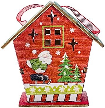 חגי חג המולד קישוט חגי חורף מואר בקתת קישוטי איש שלג סנטה חג המולד בית עץ עץ אור הוביל בית תפאורה אקריליק נברשת