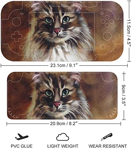 בציר חתול ציור מדבקת עור מלא סט חמוד מדבקות מגן כיסוי עבור קונסולת שמחה-קון מזח