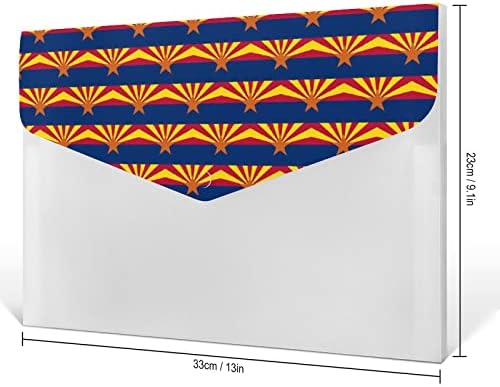 אריזונה דגל להרחבה אקורדיון קובץ תיקיות נייד מסמך מחזיק הגשת מעטפת ארגונית עם הצמד כפתור סגירה