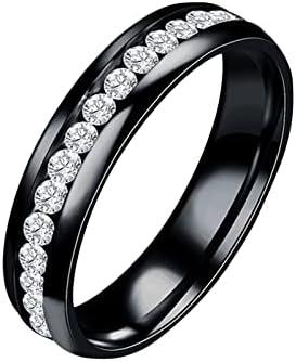 2023 חדש טיטניום פלדת חרדה טבעת לנשים גודל 6 13 רוחב 8 ממ מעודן טבעת שחור חול הארור סיים יהלומי טבעות
