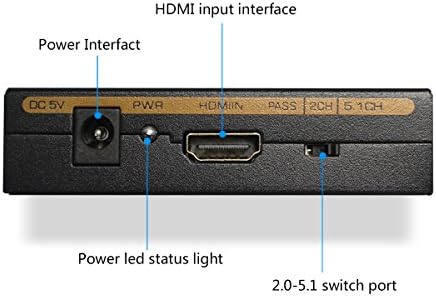 Wiistar Hdmi Audio Extractor Converter 1080p HDMI ל- HDMI + SPDIF + RCA STEREO STEREO AUDIO SPLITTER עבור CHROMECAST