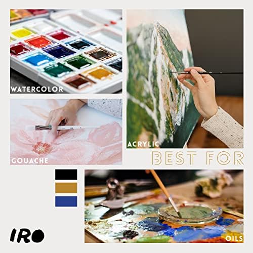 אירו אמן מברשת צבע סט של 15 מקצועי שטוח מברשות צבע עבור אקריליק ציור וצבעי שמן. מברשות צבע בצבעי