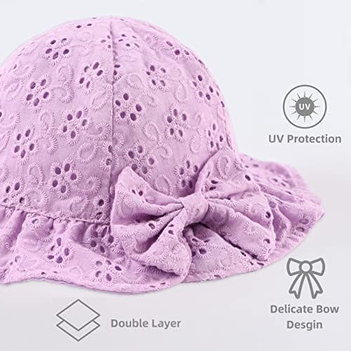 קשת תינוק בנות קיץ כובע פרח פעוט בנות שמש כובע כותנה לנשימה תינוק כובע
