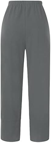 מכנסי פשתן רגל רחבים של Oplxuo לנשים מותניים גבוהים מכנסי קפרי רופפים הדפס גרפי מכנסיים תחתונים קצוצים