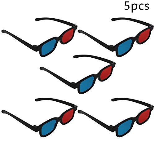 בטומשין אדום - כחול 3 משקפיים מסגרת פלסטיק שחור שרף עדשה 3 סרט משחק-שדרוג נוסף סגנון 5 יחידות