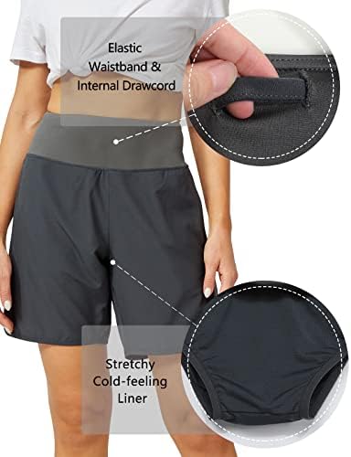 Alwz-Rdy נשים מכנסיים אתלטים קלים משקל קל 7 מכנסי ריצה מהירים מהיר עם כיס רוכסן אחורי לרשת