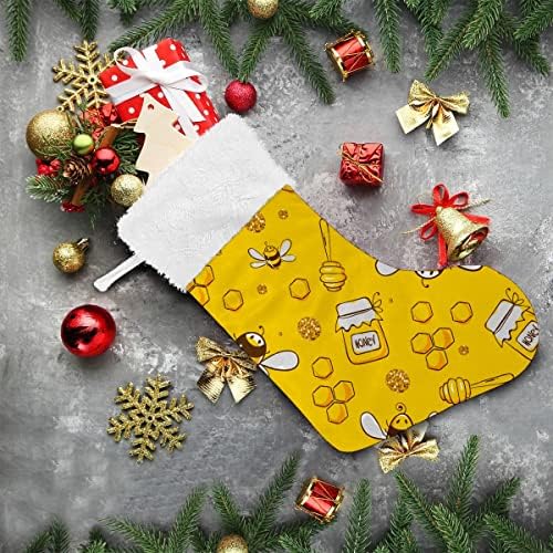 גרבי חג המולד מעופפים דבש דבש בצבע צהוב מתוק שרוול קטיפה לבנה חופש קטיפה קטיפה בהתאמה אישית של גרב חג המולד